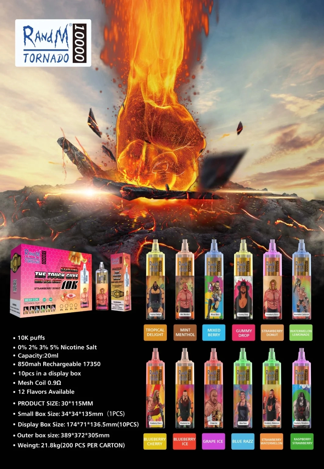 Wholesale I Vape Randm Tornado 10000 Puffs 7000puffs 9000puffs E-Cigarette Disposable Vape